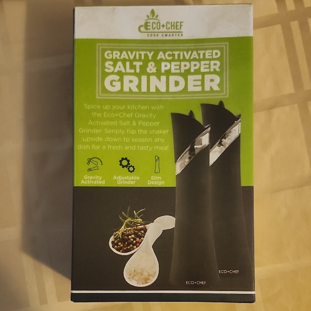 🆕️Black Gravity Activated Salt & Pepper Grinder